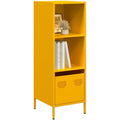 Armadio Home Giardino,Highboard Giallo Senape 35x39x103,5 cm Acciaio con struttura in acciaio