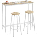 Tavolo Tavolo da Bar con 2 Sgabelli Alti Set, Bar Bancone per Cucina in Acci