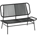 Divano Outsunny Divano da Giardino 2 Posti in Rattan PE Telaio in Acciaio Nero