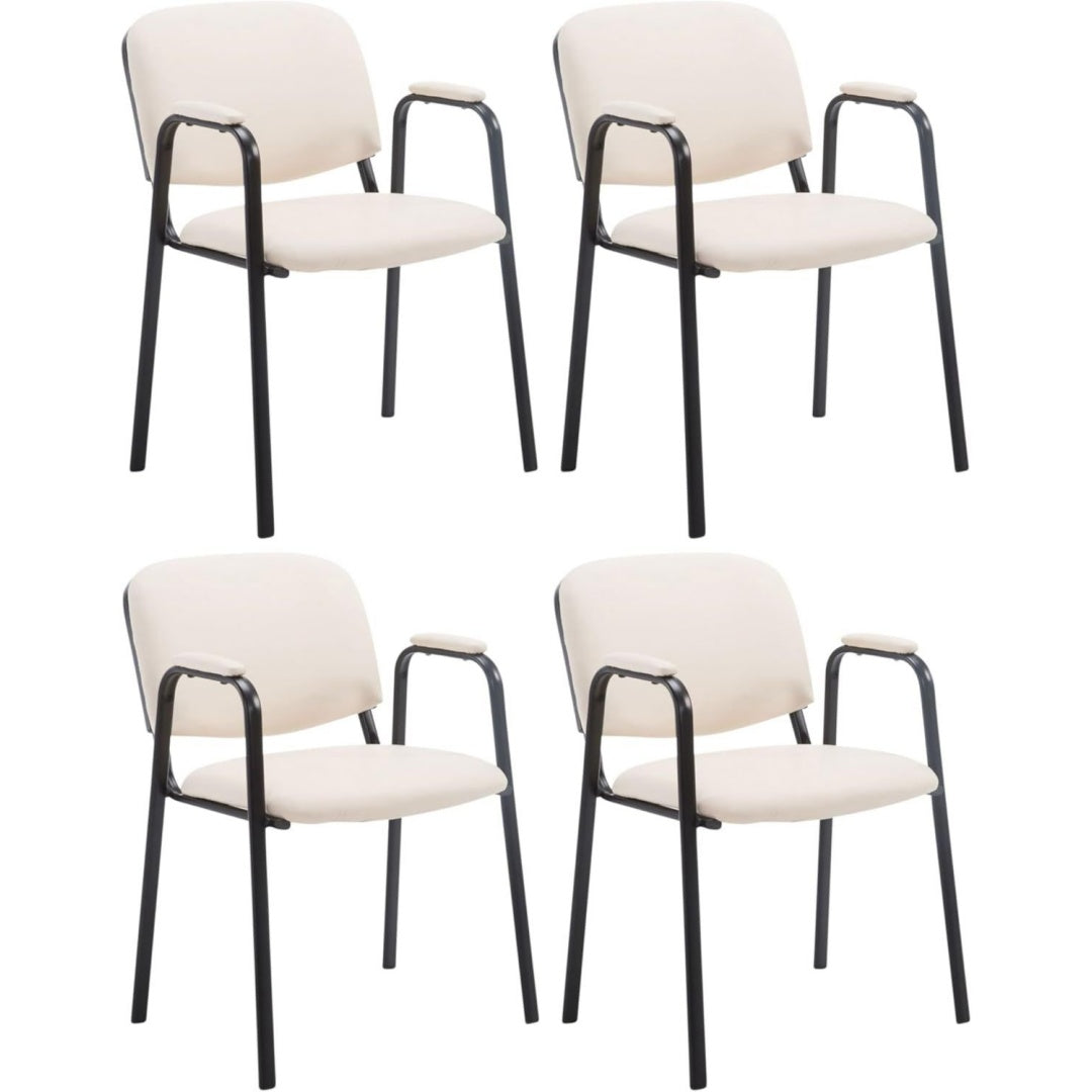 Sedia CLP Set 4 Sedie Impilabili Ken Pro con Braccioli Imbottiti, Sedie da Confer