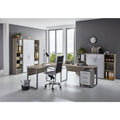 con ripiani set arredo studio bianco acciaio inox