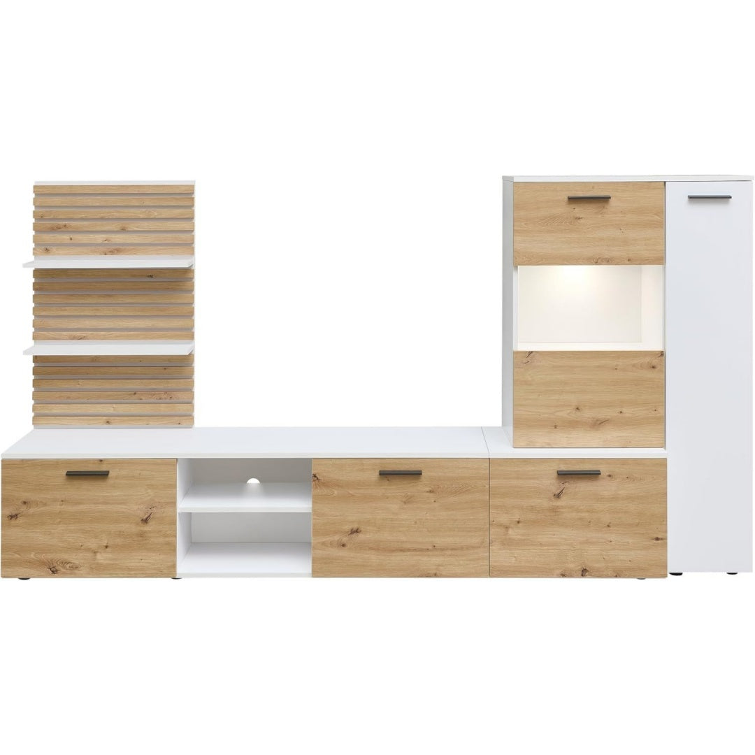 Mobile TV con cassetti bianco 250x135x38 cm