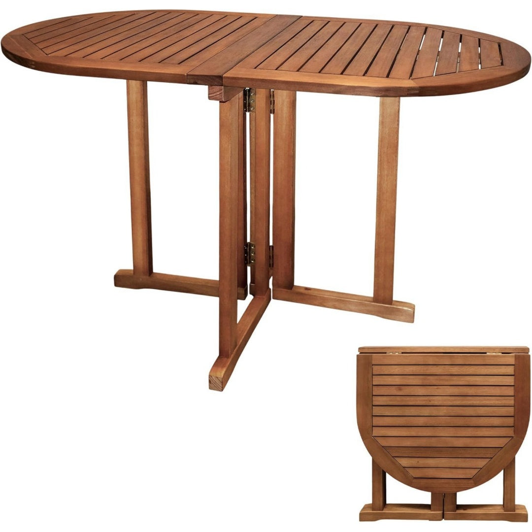 Tavolo Spetebo Tavolo da giardino ovale in legno di eucalipto - 120x70x73 cm - pie