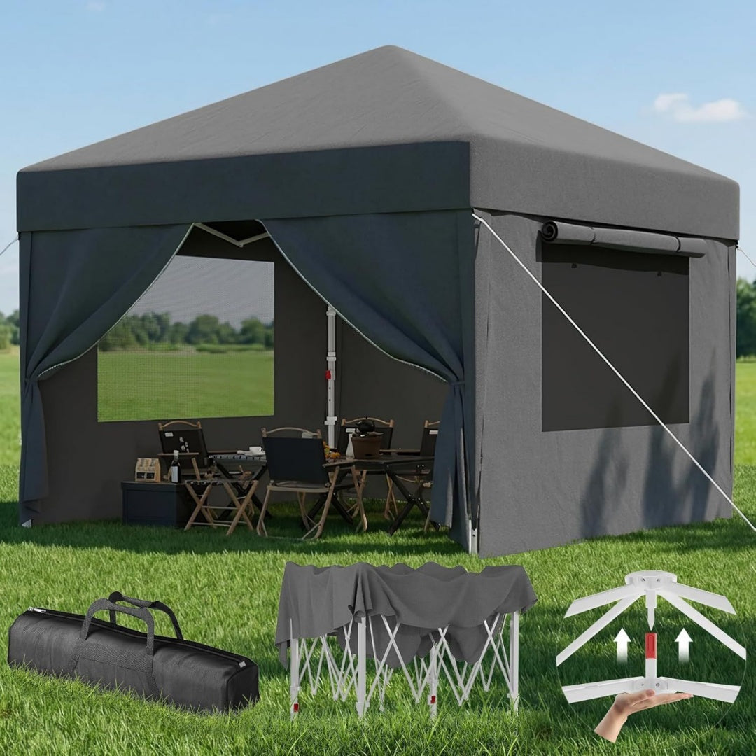 gazebo grigio pieghevole impermeabile