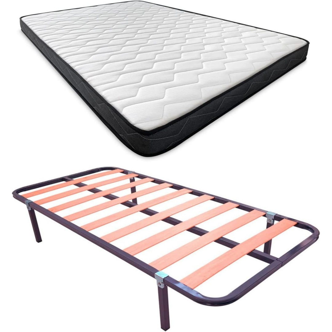 Letto 90 x 190 cm con struttura in acciaio 90 x 190 cm