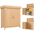 Armadio Outsunny Casetta in Legno da Giardino con 2 Ante 74x43x88 cm Color Legno