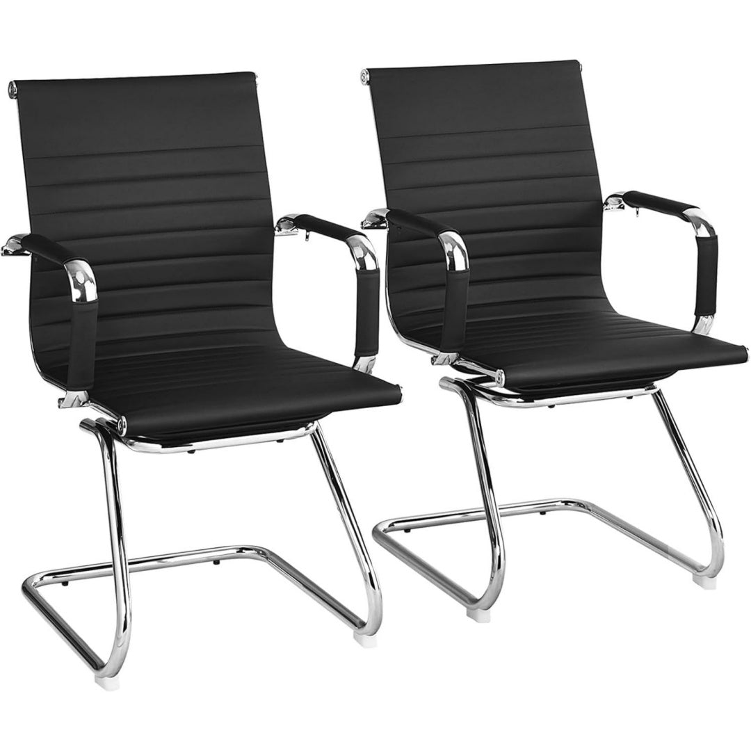 Sedia Set di 2 Sedie da Ufficio Ergonomiche con Braccioli