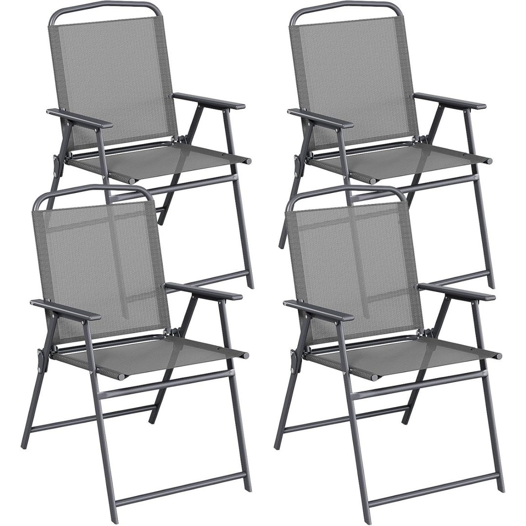 sedie per tavolo da giardino grigio resistente pieghevole